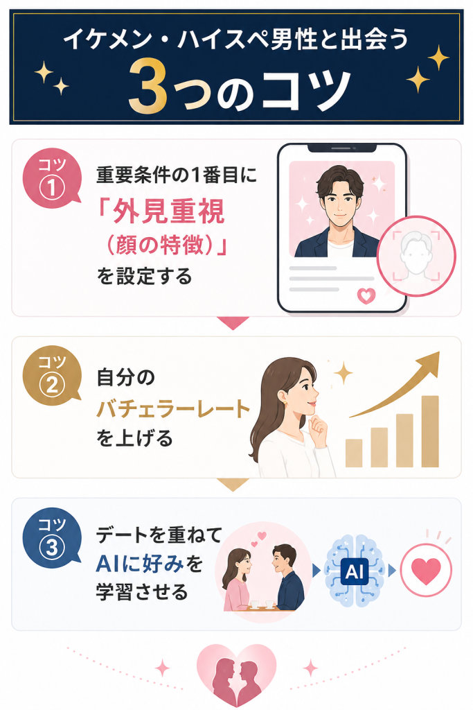 イケメン・ハイスペ男性と出会う3つのコツ