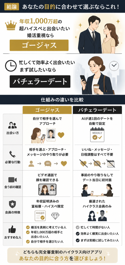 ゴージャス　バチェラーデート　比較　図