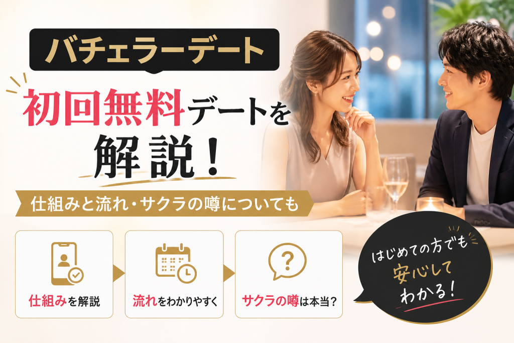 バチェラーデートの初回無料デートを解説！仕組みと流れ・サクラの噂についても