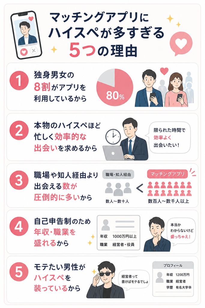 マッチングアプリにハイスペが多すぎる5つの理由