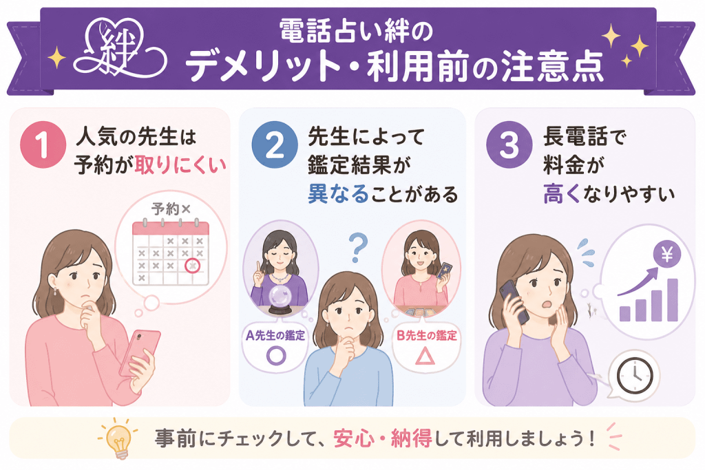 電話占い絆のデメリット・利用前の注意点